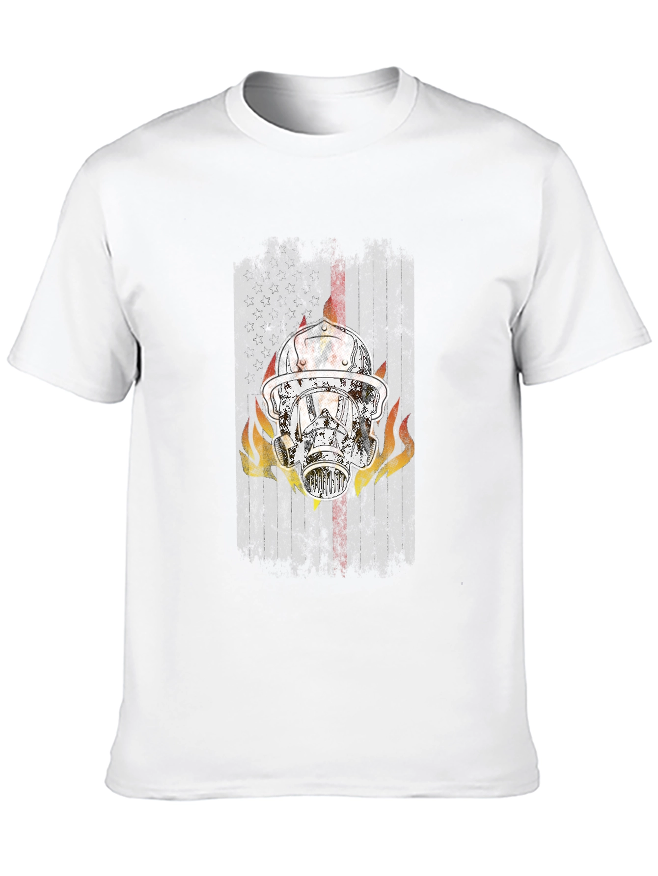 Firefighter Helmet Graphic Tee - Black