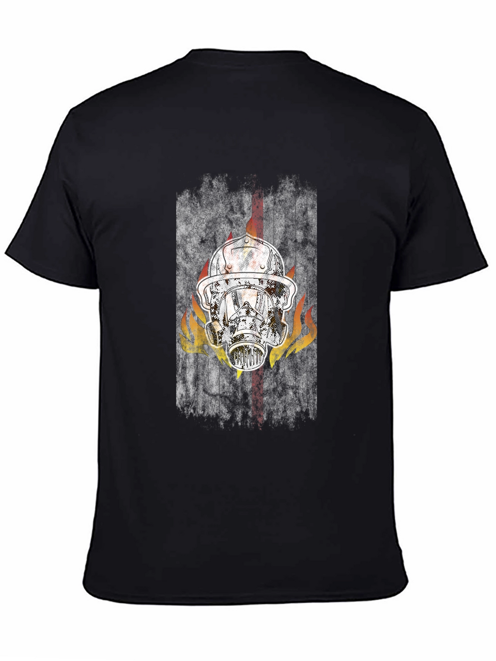 Firefighter Helmet Graphic Tee - Black