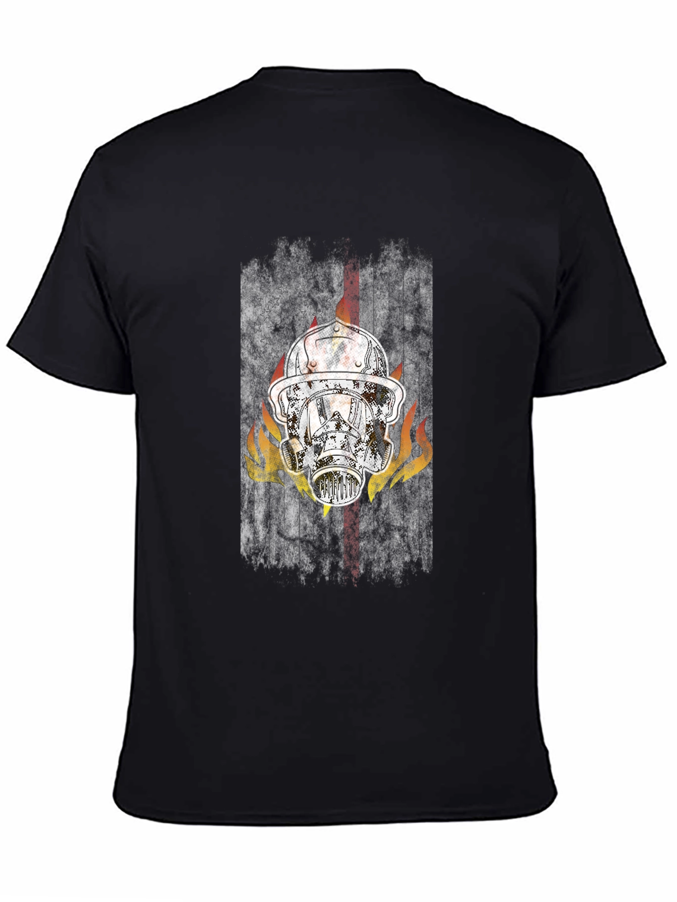 Firefighter Helmet Graphic Tee - Black