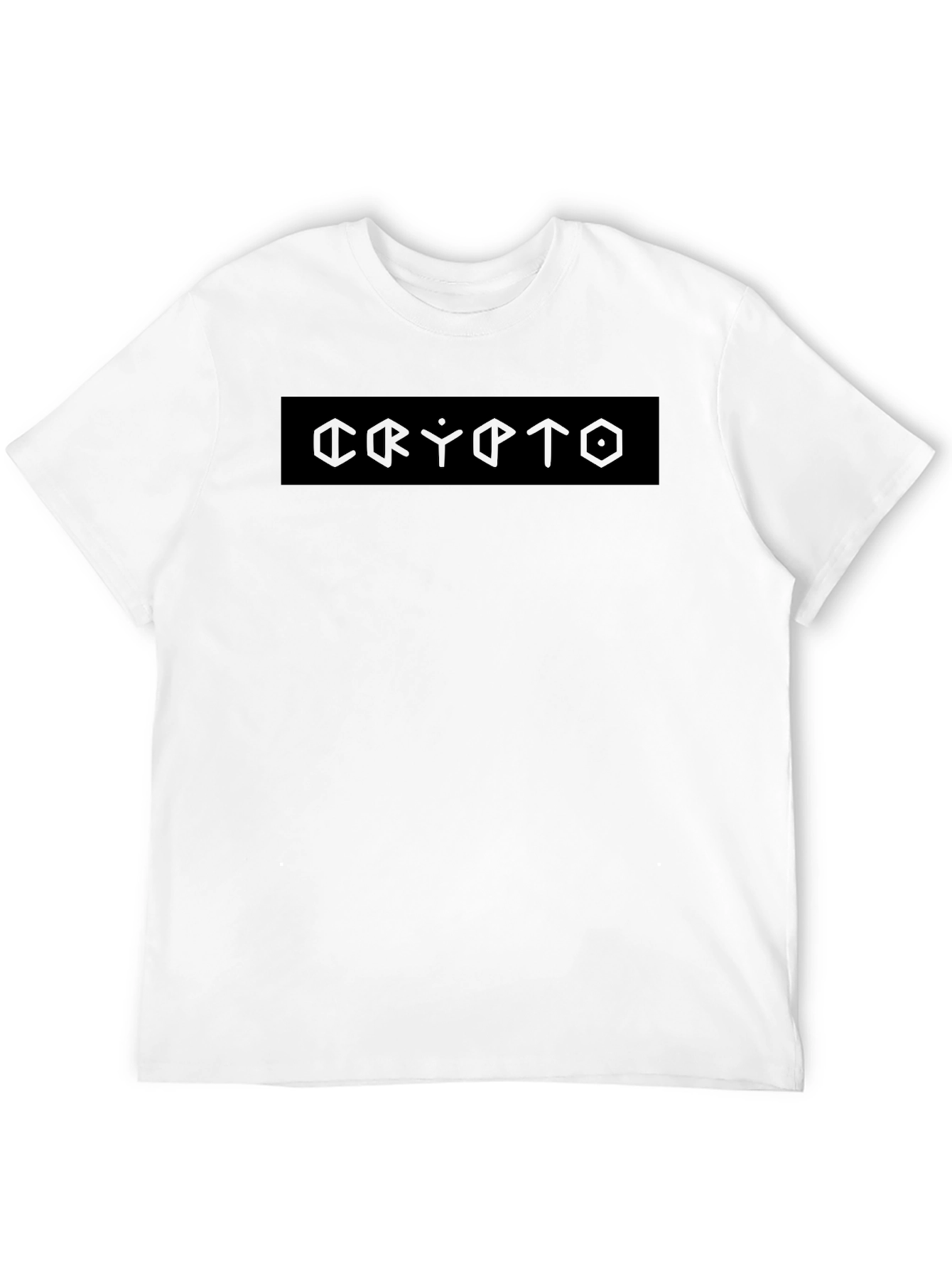 Crypto Graphic Tee - Black Cotton Casual Shirt