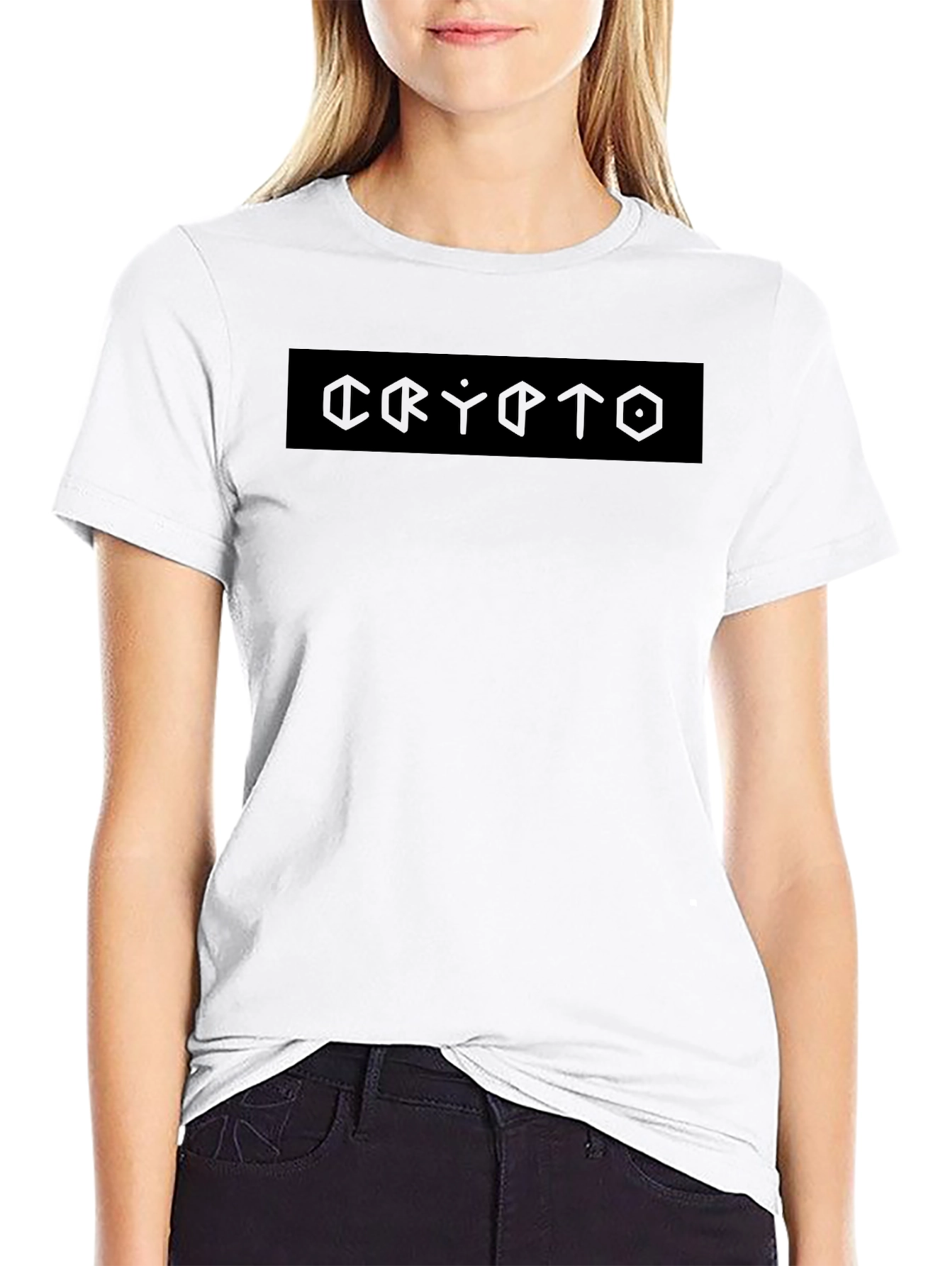 Crypto Graphic Tee - Black Cotton Casual Shirt