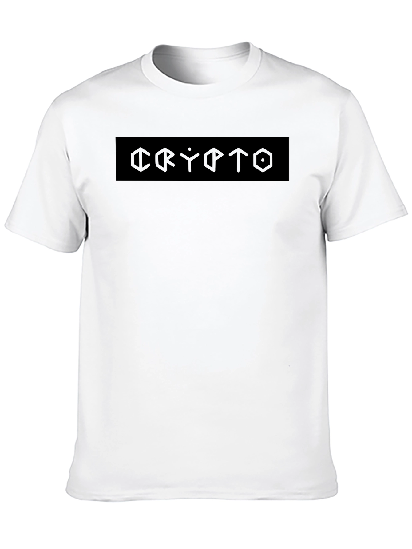 Crypto Graphic Tee - Black Cotton Casual Shirt