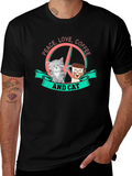 Peace Love Coffee and Cat Graphic Tee