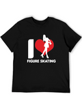 I Heart Figure Skating T-Shirt Black Cotton