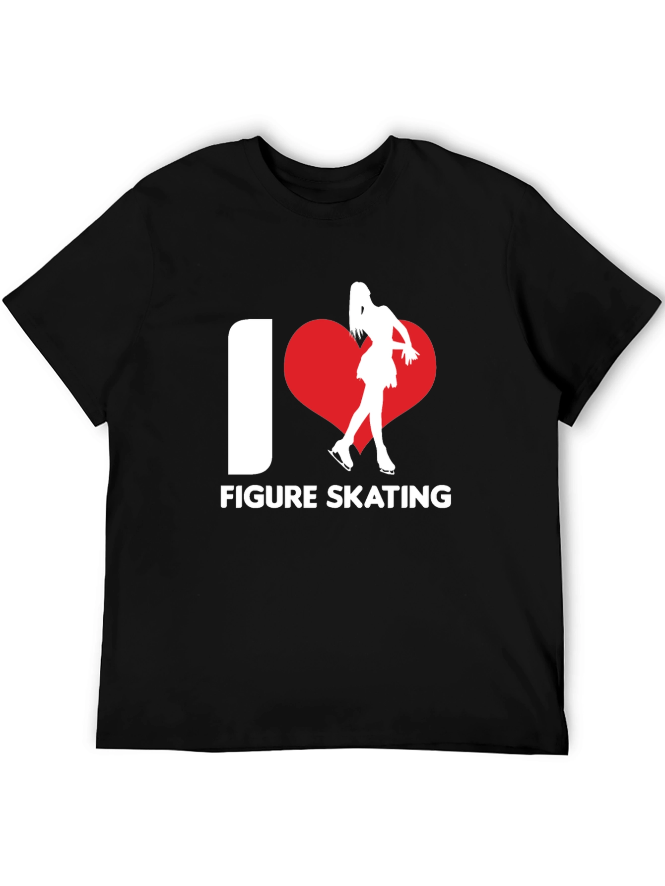 I Heart Figure Skating T-Shirt Black Cotton