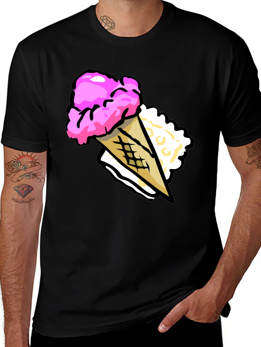 Ice Cream Cone Graphic T-Shirt - Summer Fun