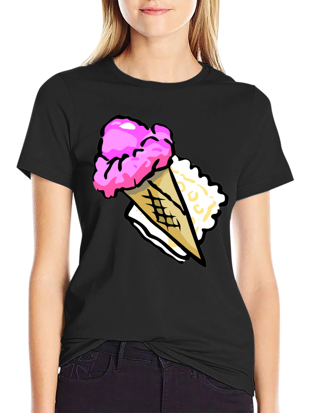 Ice Cream Cone Graphic T-Shirt - Summer Fun