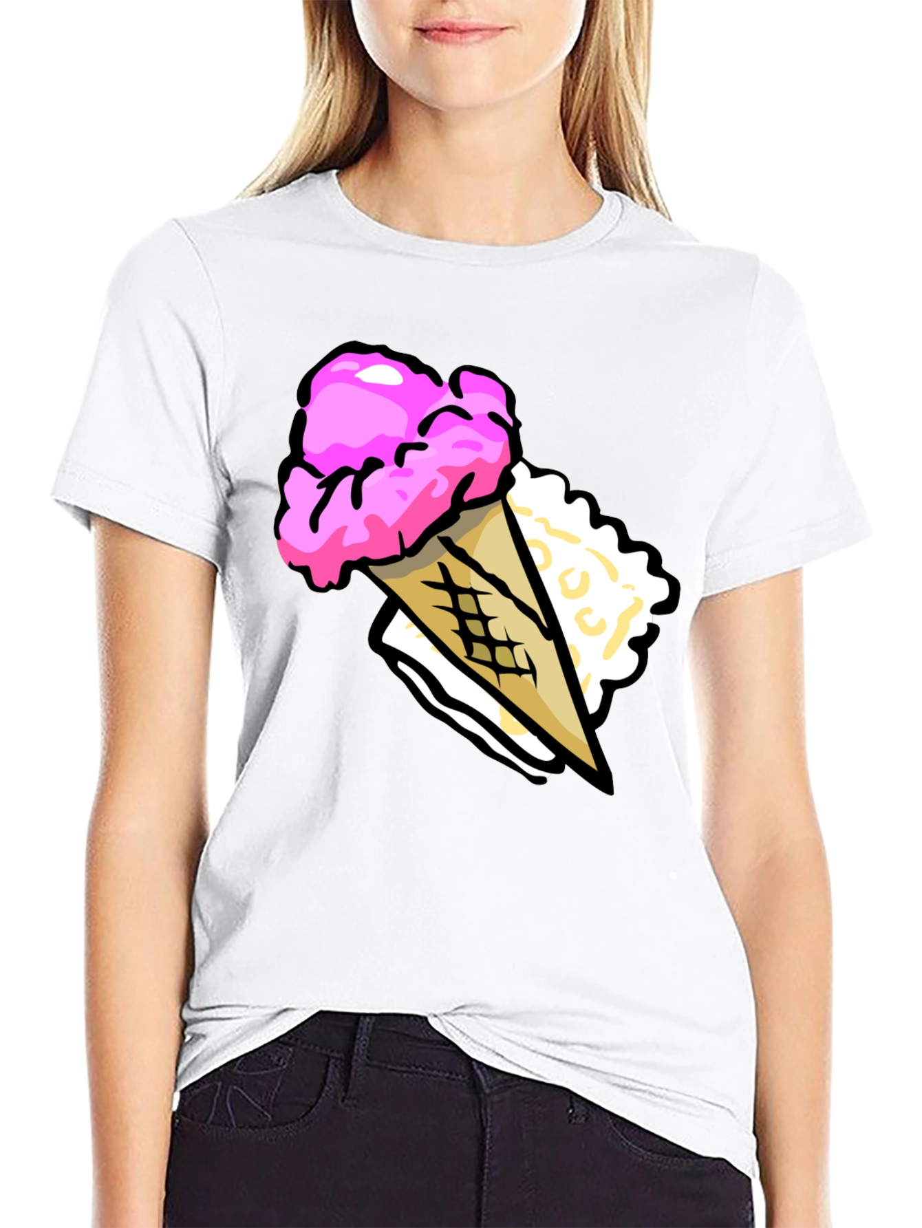 Ice Cream Cone Graphic T-Shirt - Summer Fun