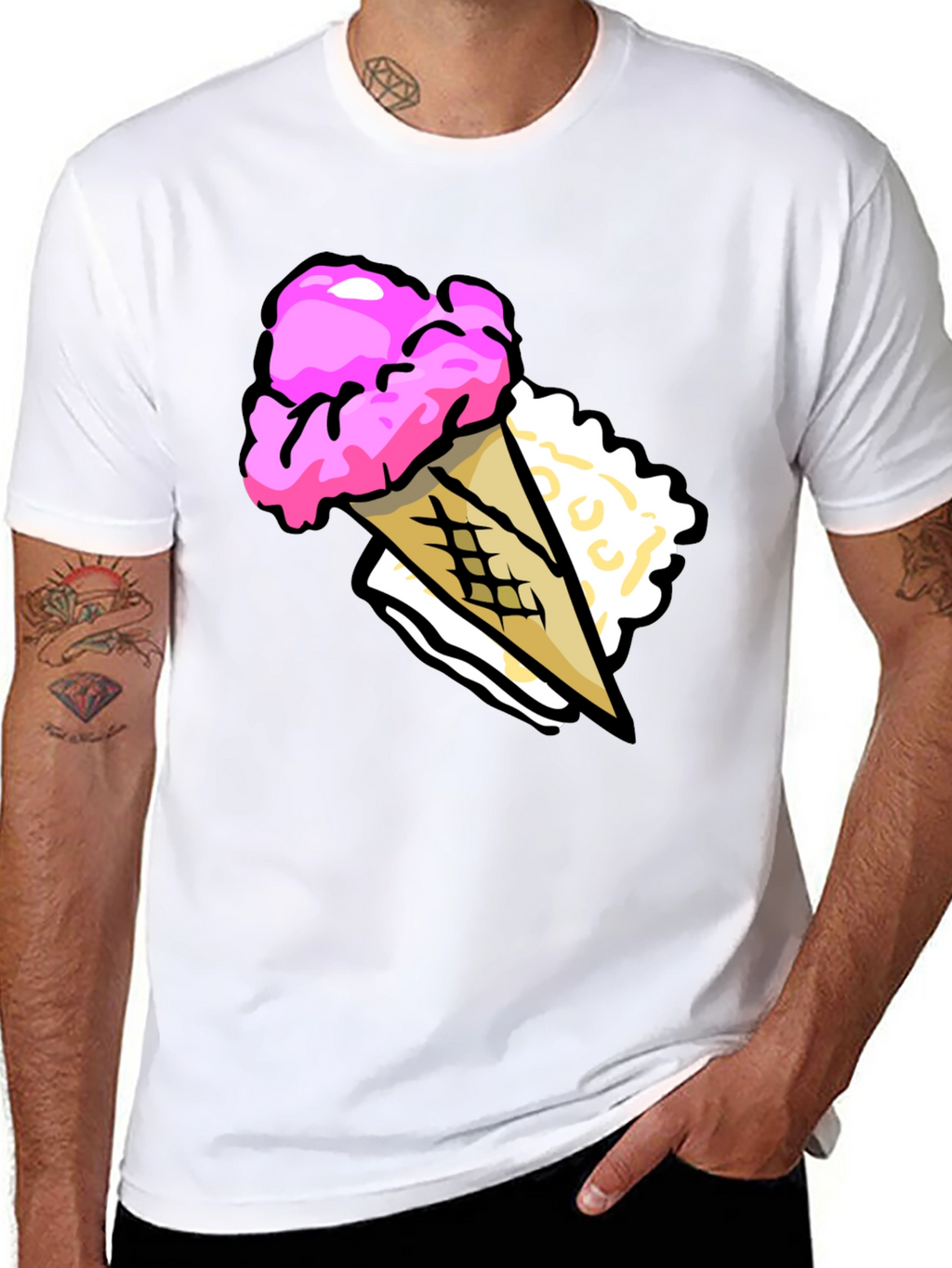 Ice Cream Cone Graphic T-Shirt - Summer Fun