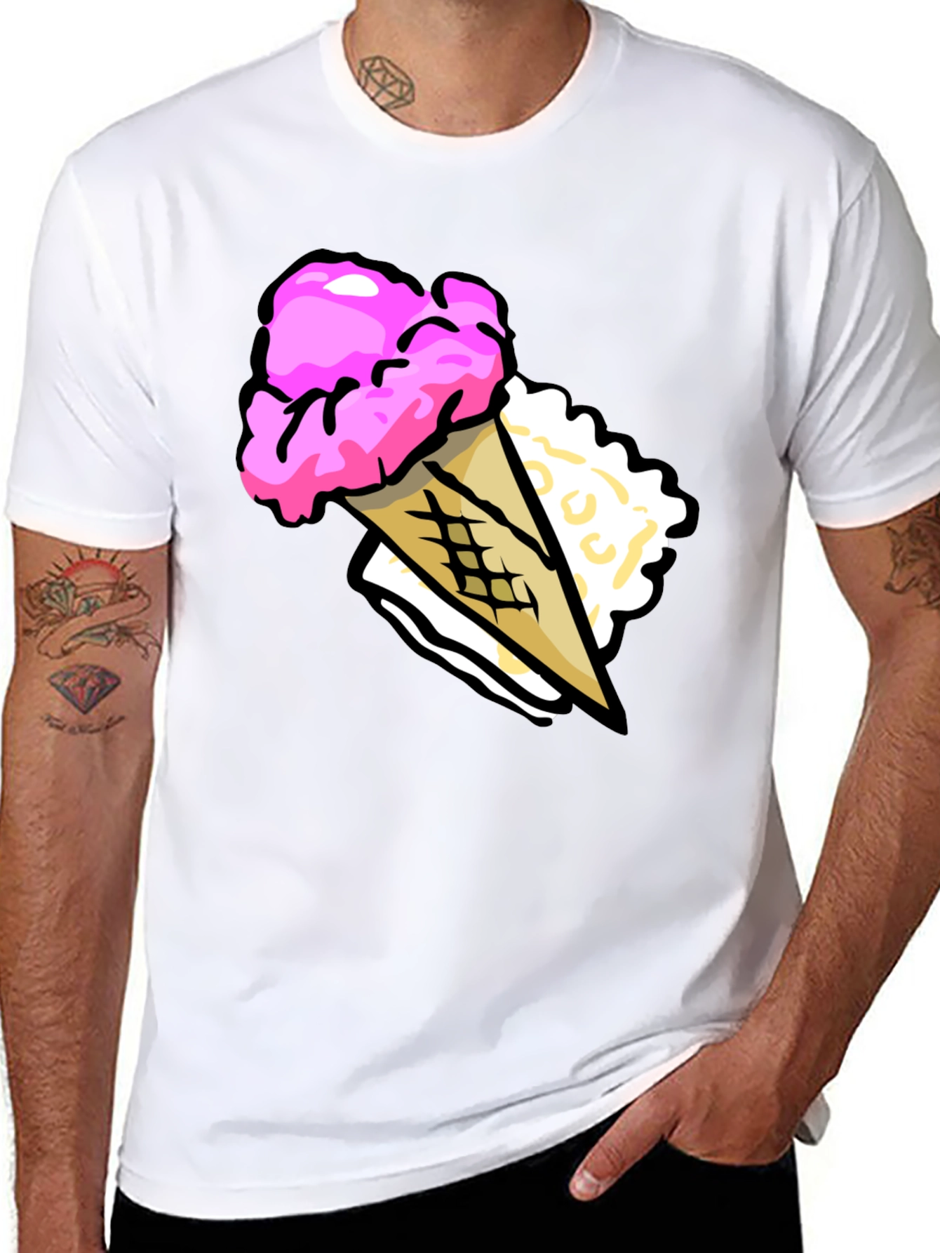 Ice Cream Cone Graphic T-Shirt - Summer Fun