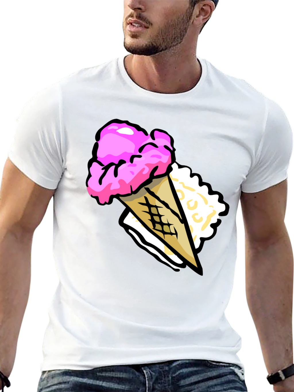 Ice Cream Cone Graphic T-Shirt - Summer Fun
