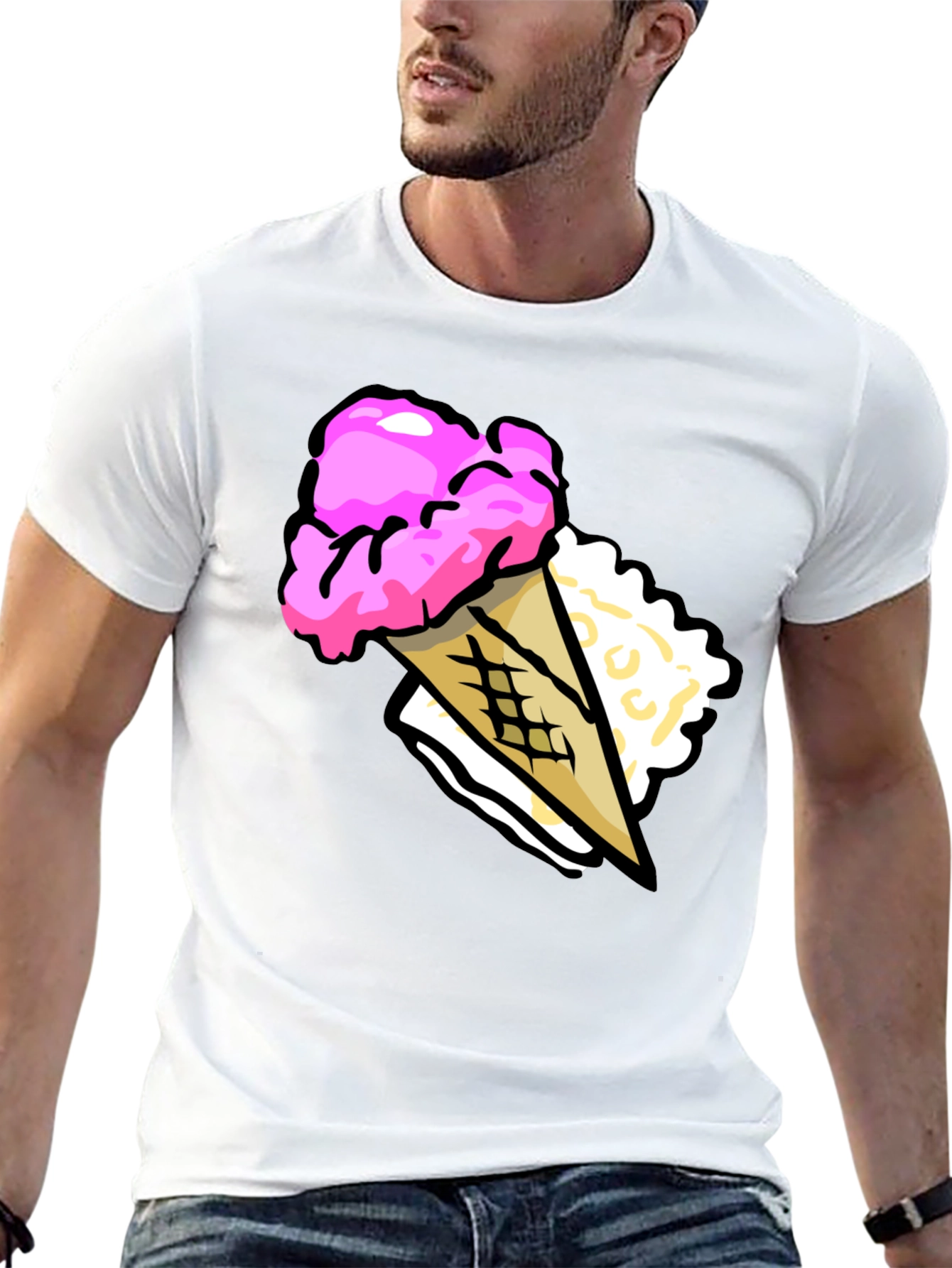 Ice Cream Cone Graphic T-Shirt - Summer Fun