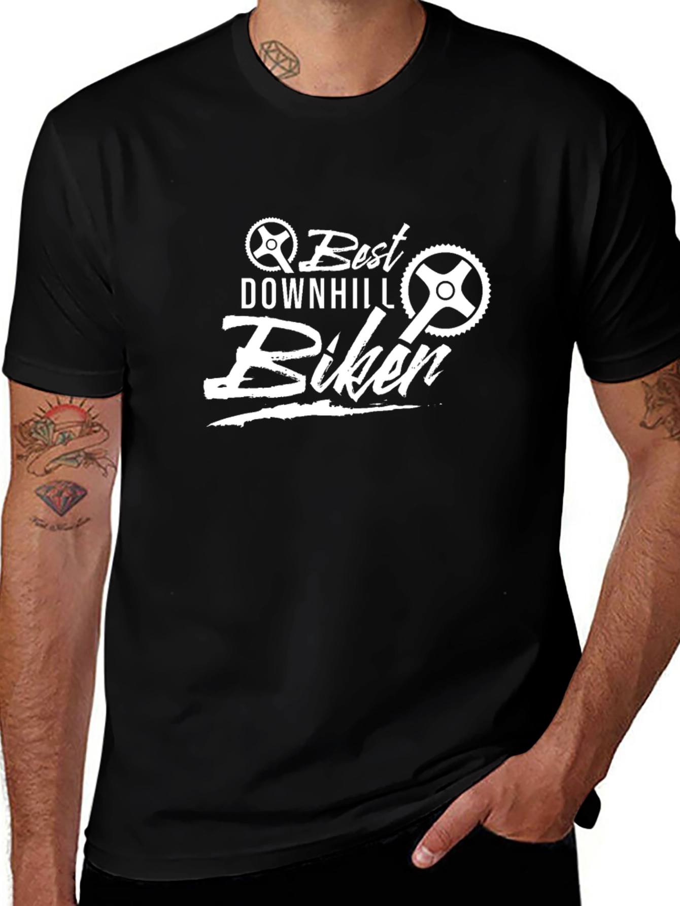 Best Downhill Biker T-Shirt - Black