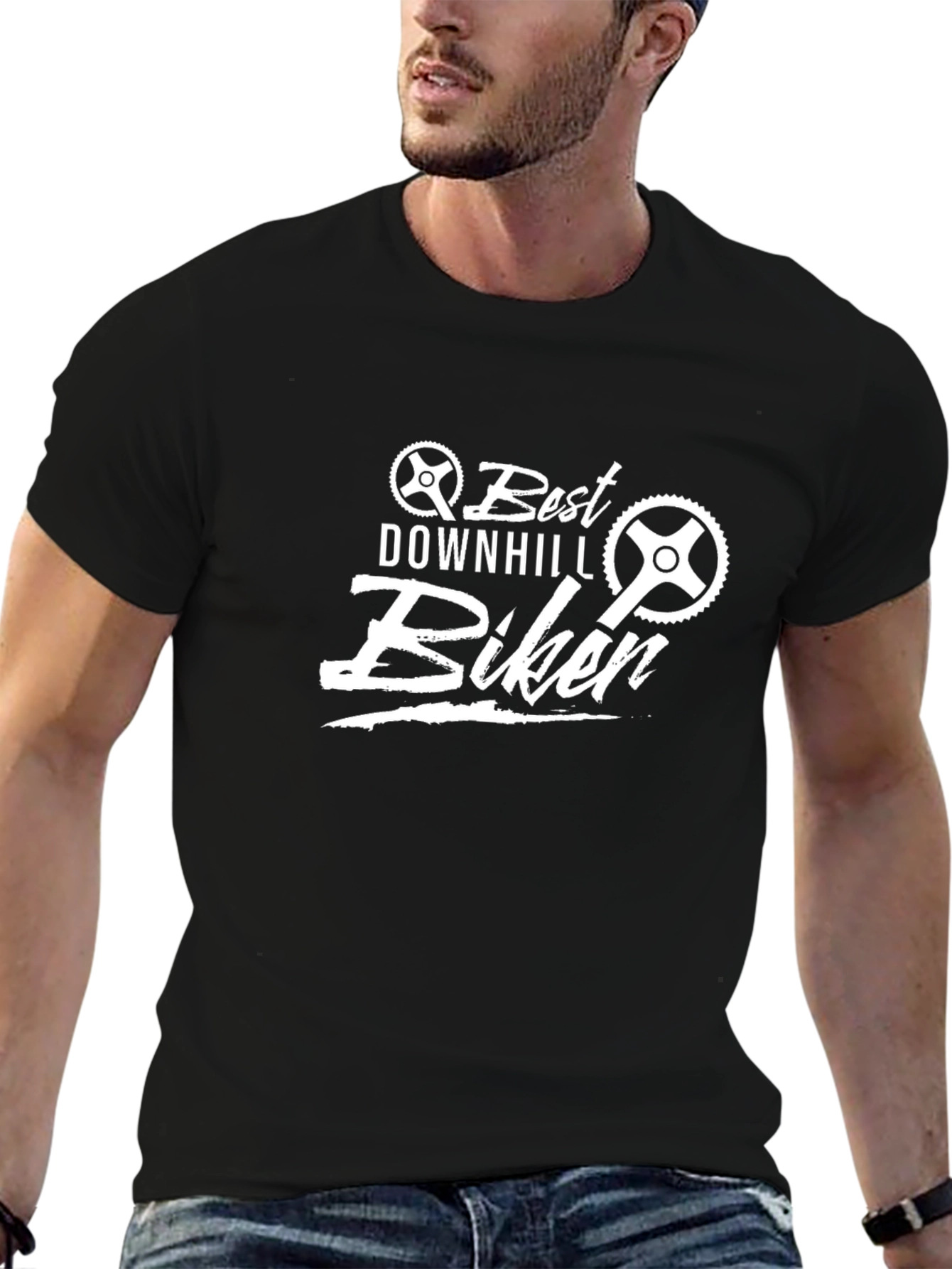Best Downhill Biker T-Shirt - Black