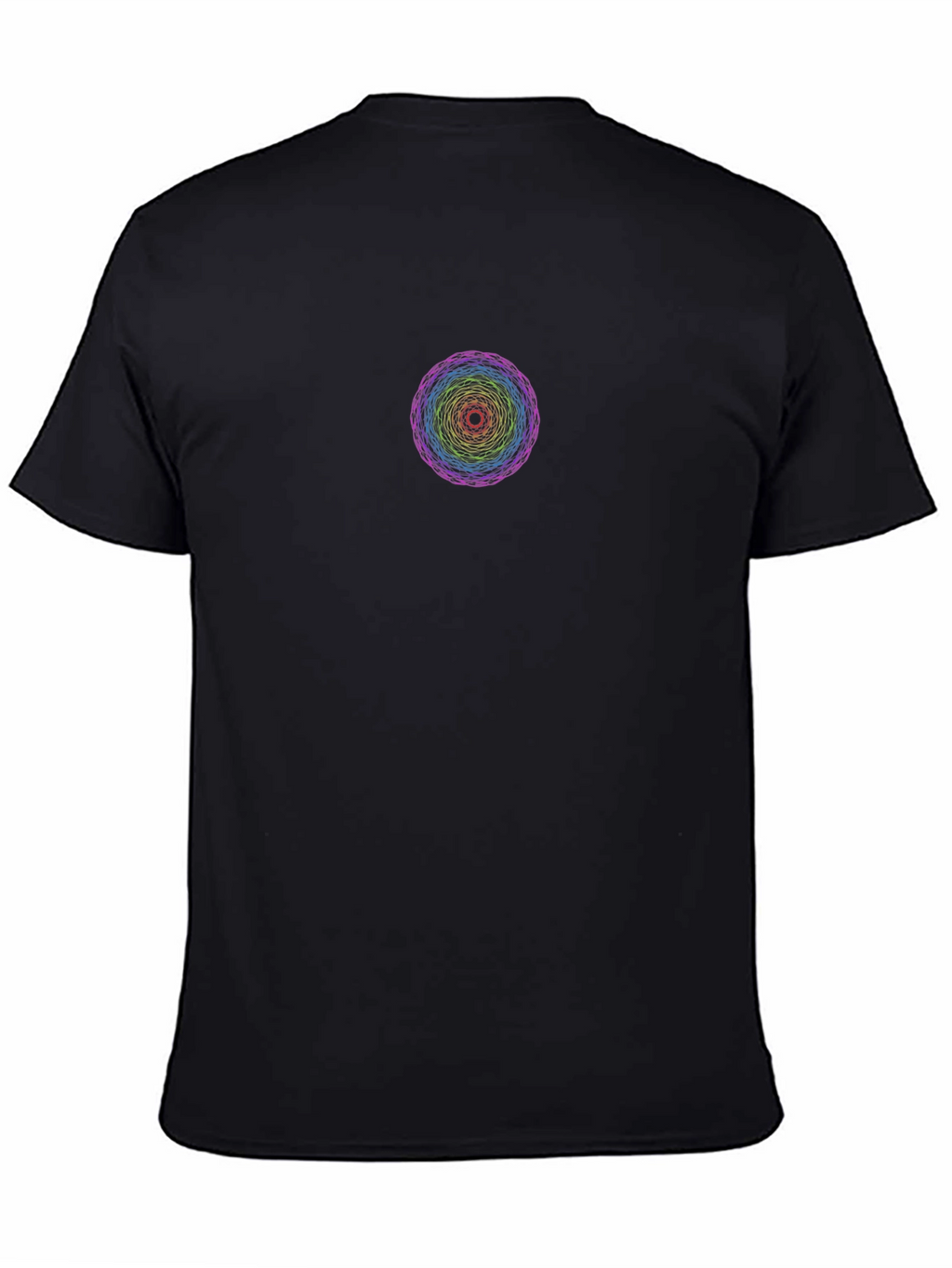 Rainbow Mandala Graphic Black T-Shirt