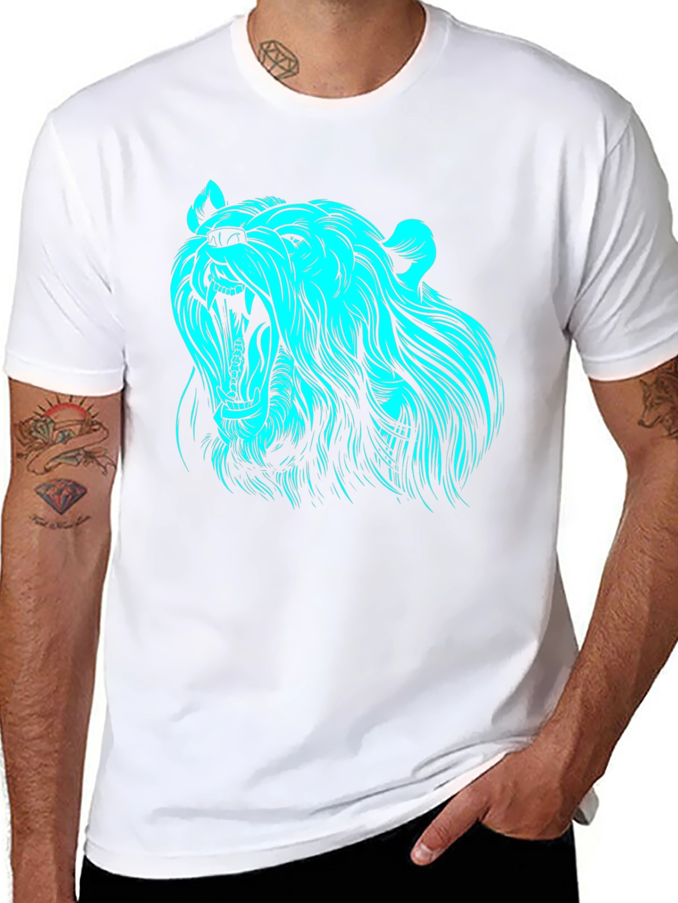 Bold Bear Graphic Tee - Black Cotton Comfort
