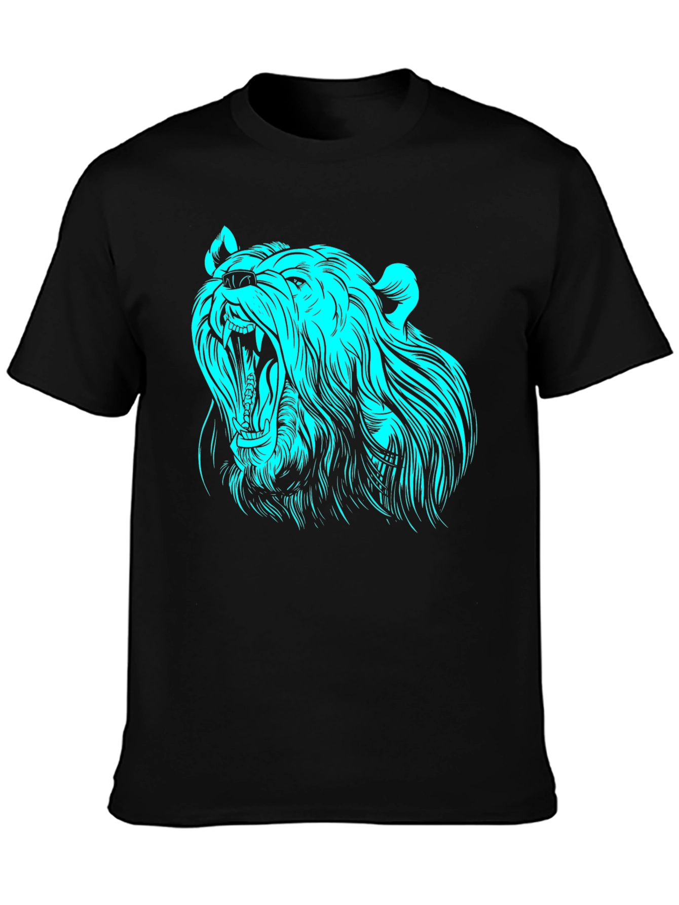 Bold Bear Graphic Tee - Black Cotton Comfort