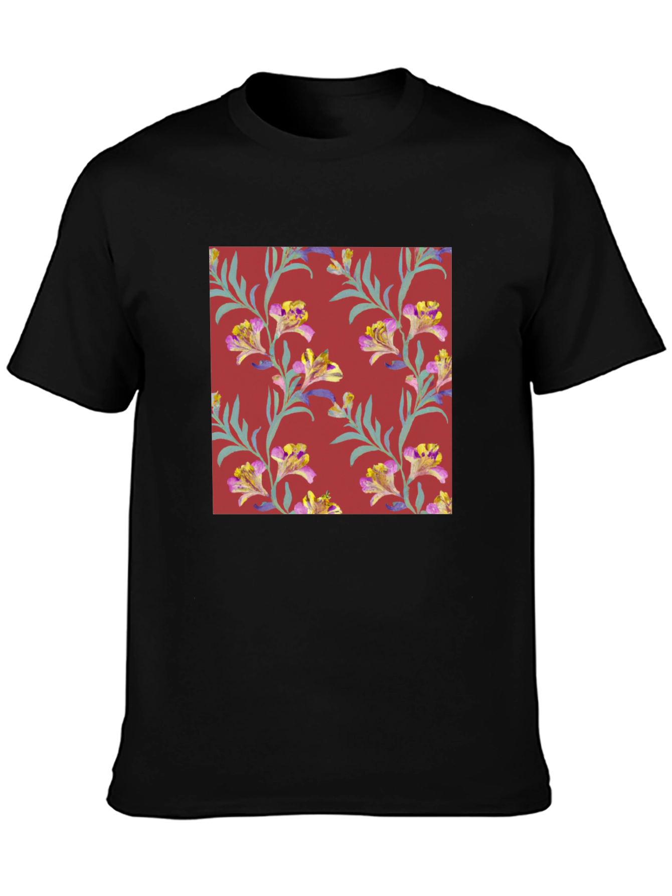 Floral Pattern Tee - Stylish Mens T-Shirt