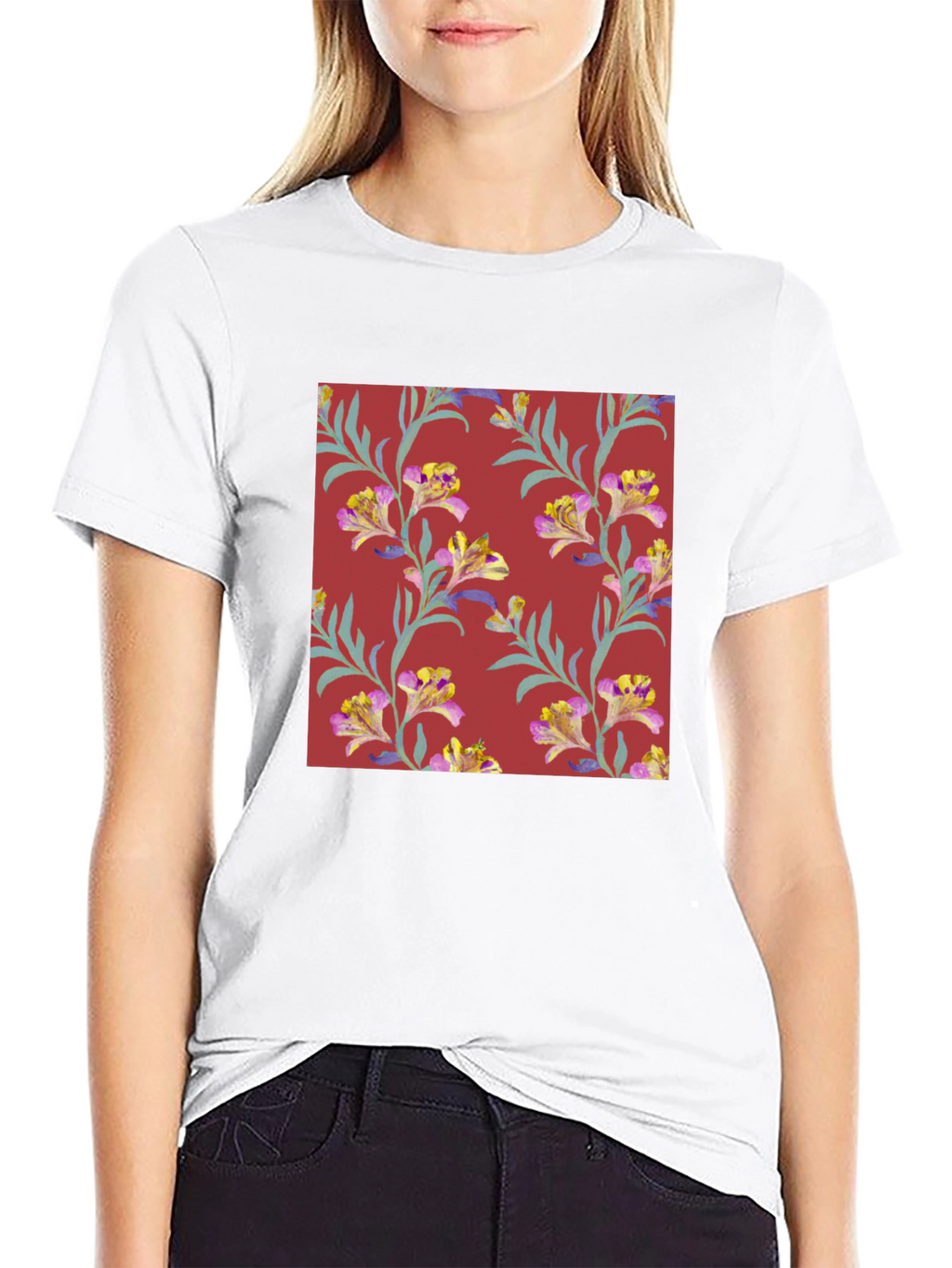 Floral Pattern Tee - Stylish Mens T-Shirt