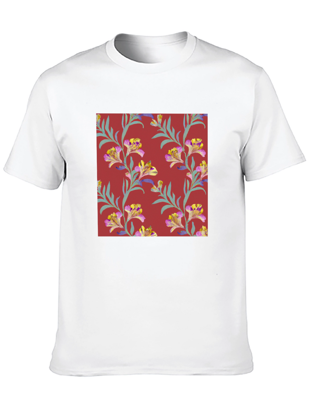 Floral Pattern Tee - Stylish Mens T-Shirt
