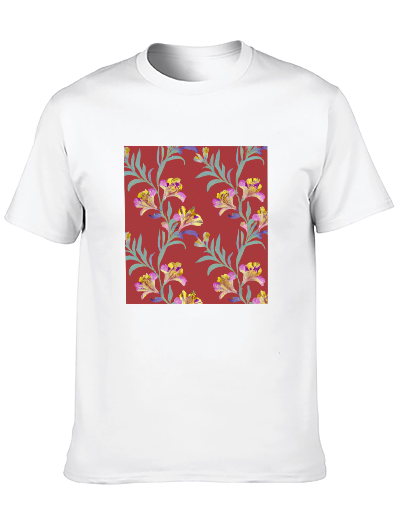 Floral Pattern Tee - Stylish Mens T-Shirt