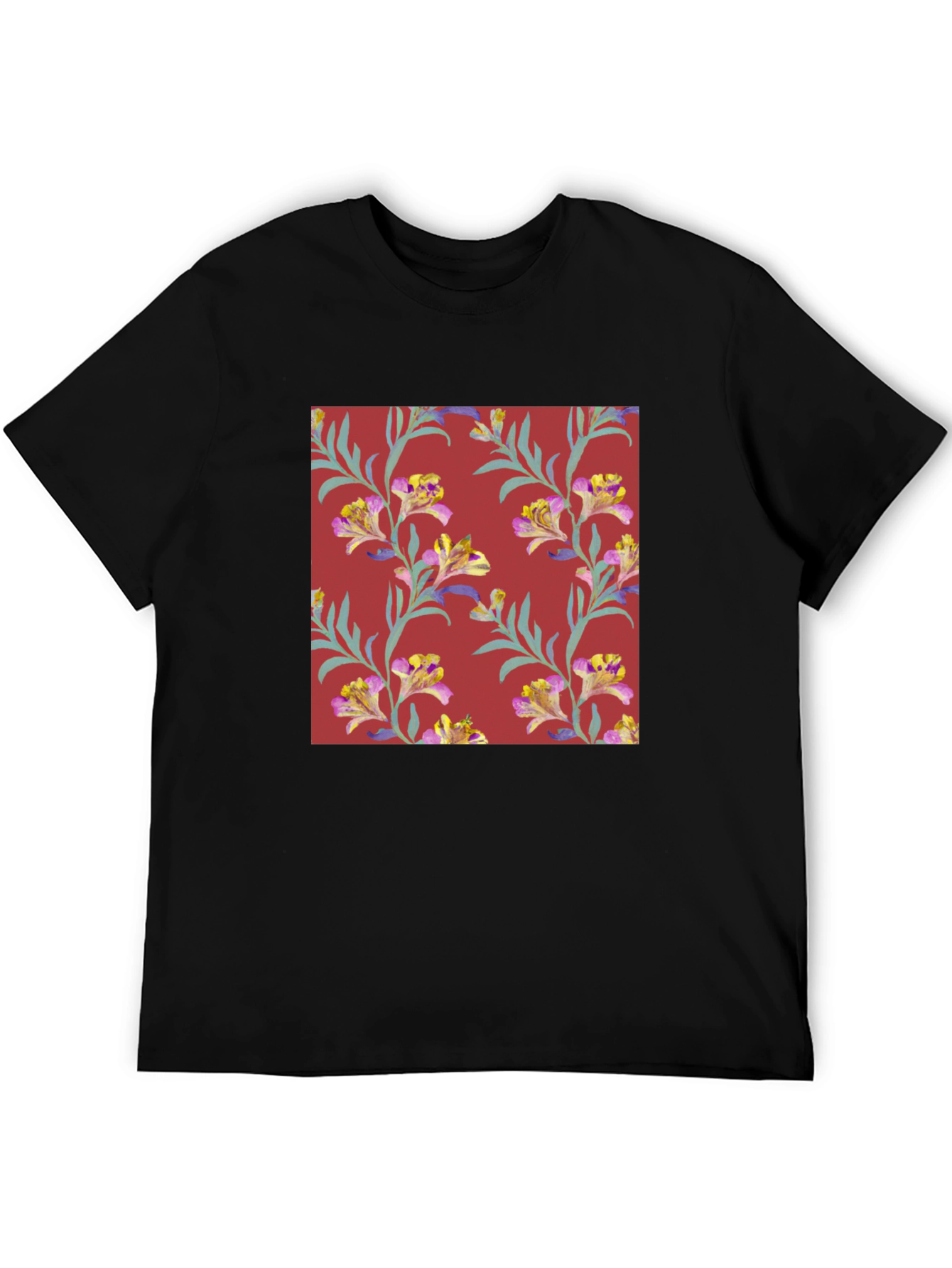 Floral Pattern Tee - Stylish Mens T-Shirt