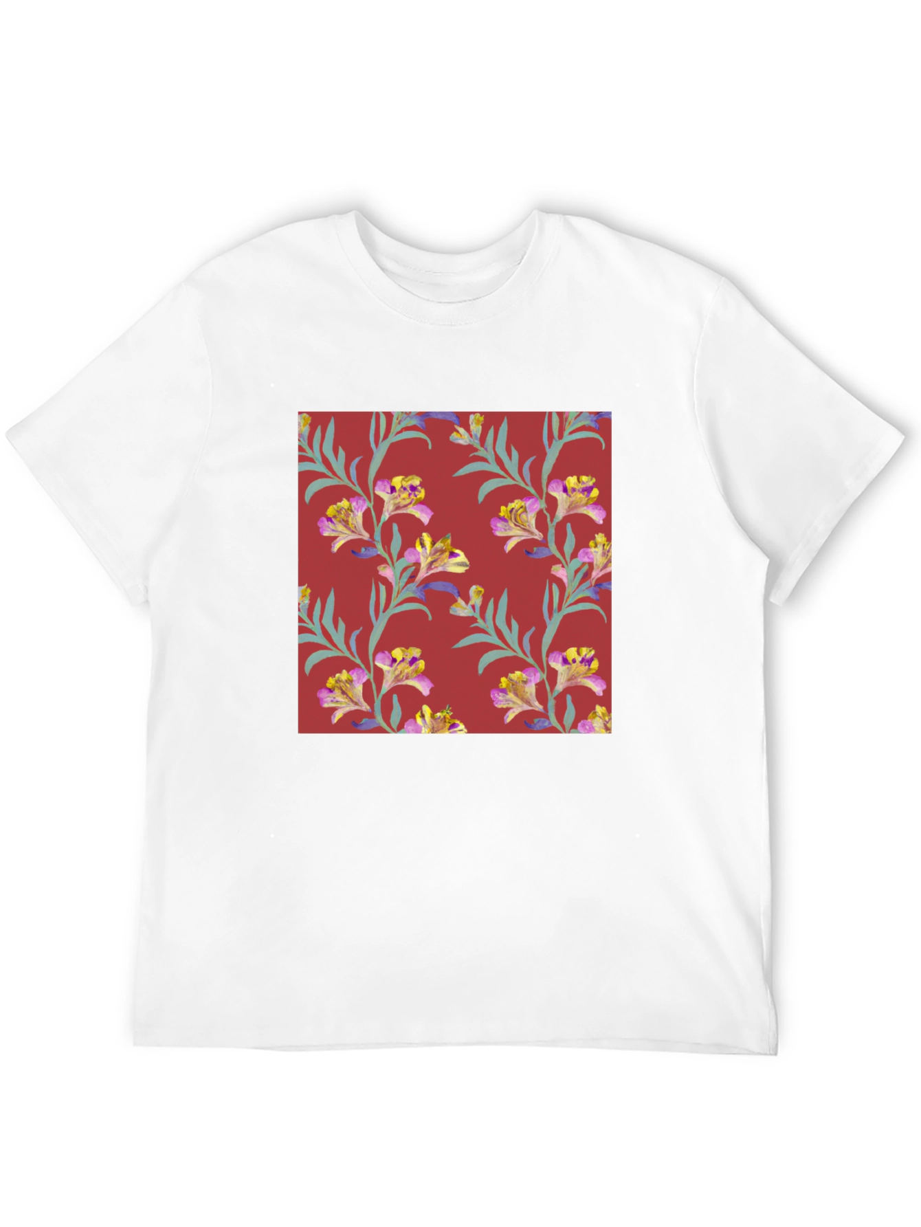 Floral Pattern Tee - Stylish Mens T-Shirt