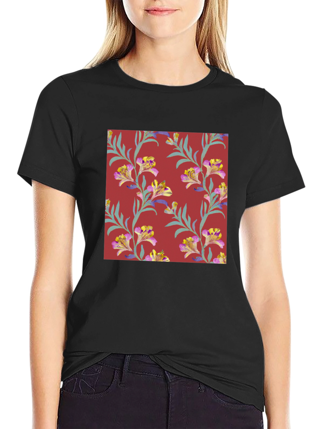 Floral Pattern Tee - Stylish Mens T-Shirt
