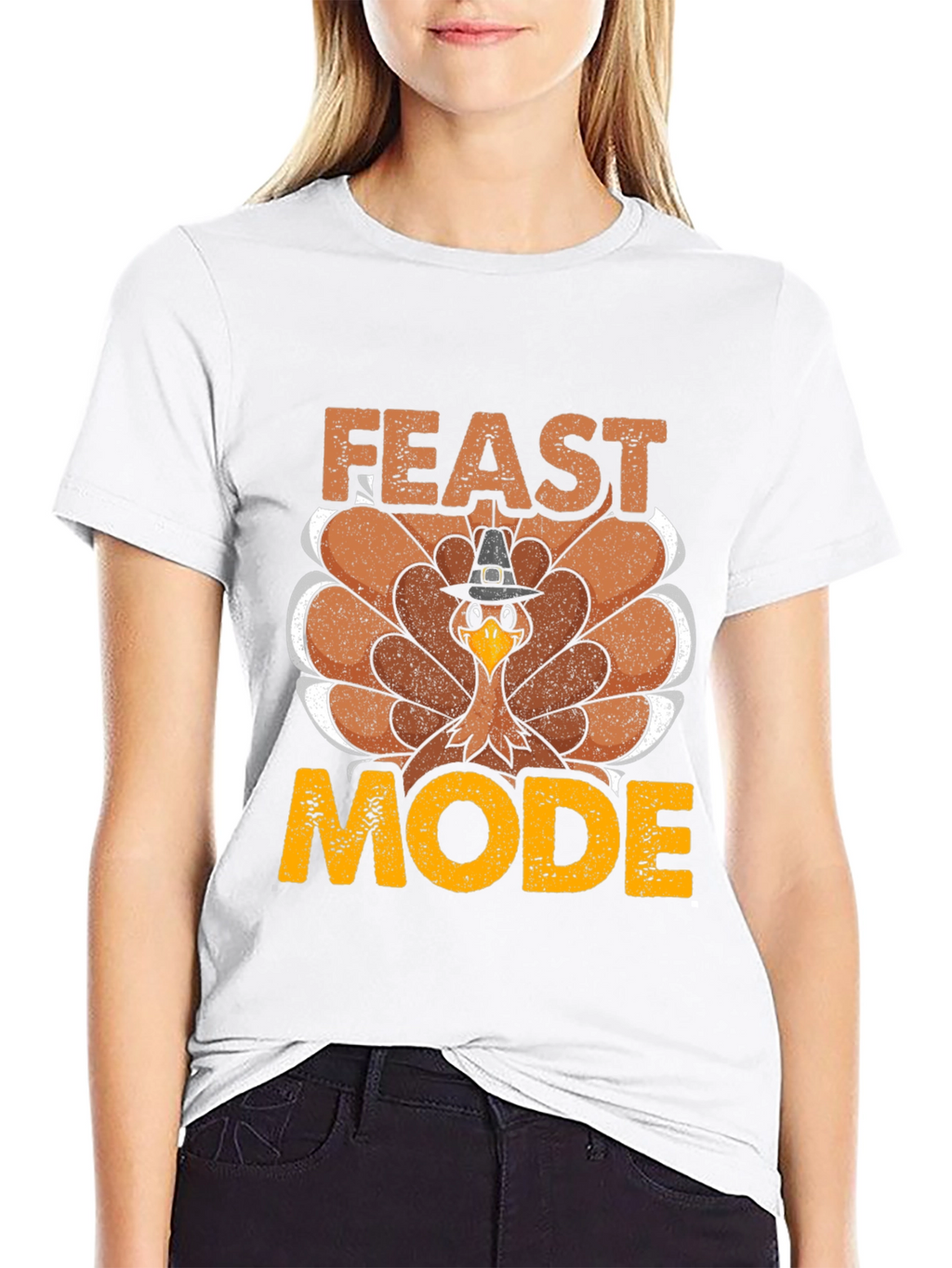 Feast Mode Turkey Graphic T-Shirt - Thanksgiving Apparel