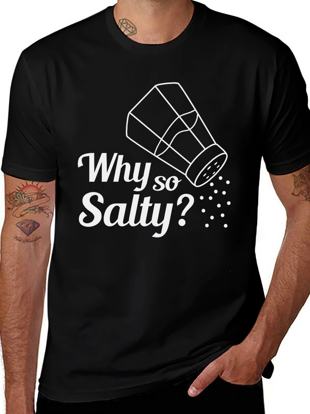 Why So Salty? Graphic Tee - Mens Black T-Shirt