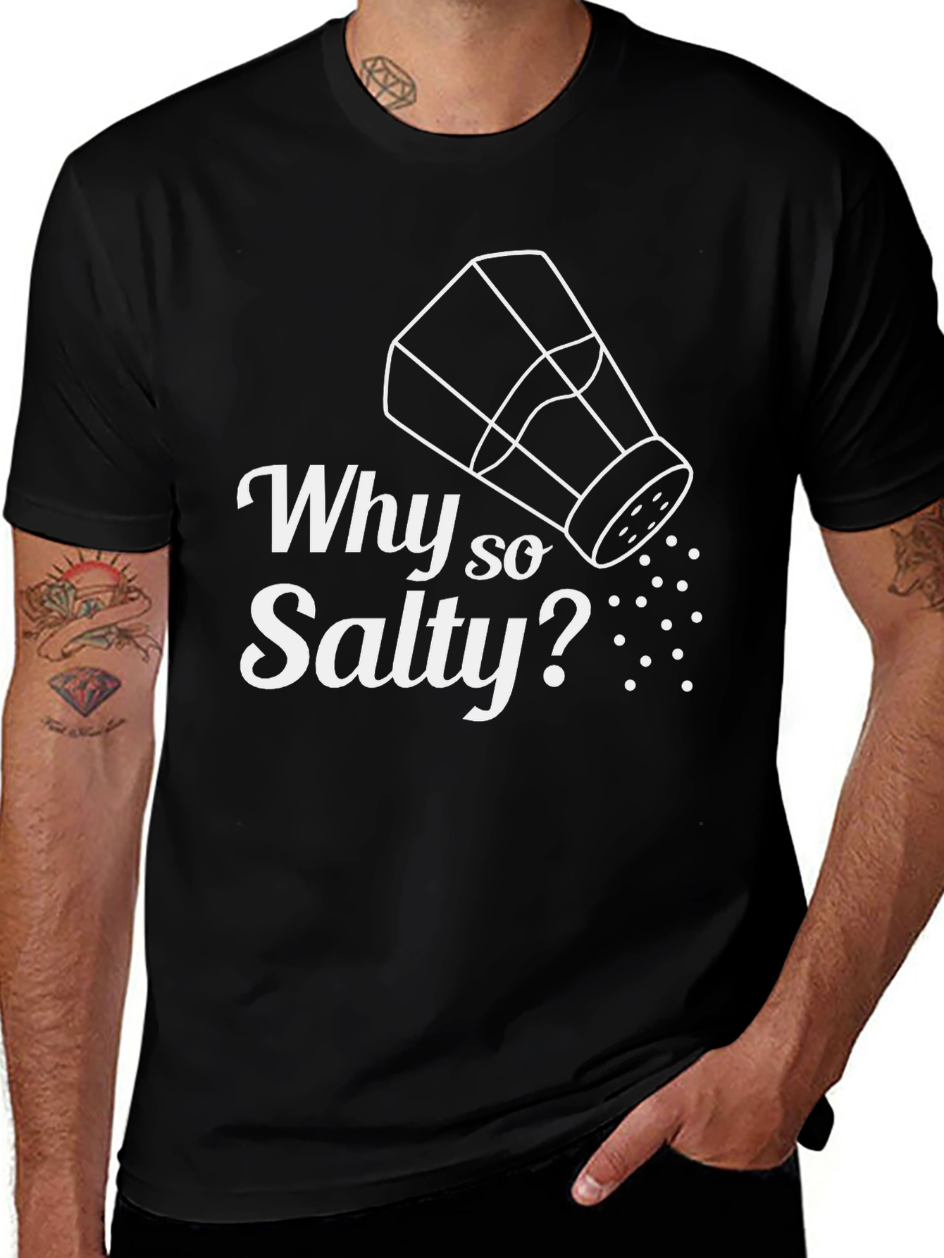 Why So Salty? Graphic Tee - Mens Black T-Shirt