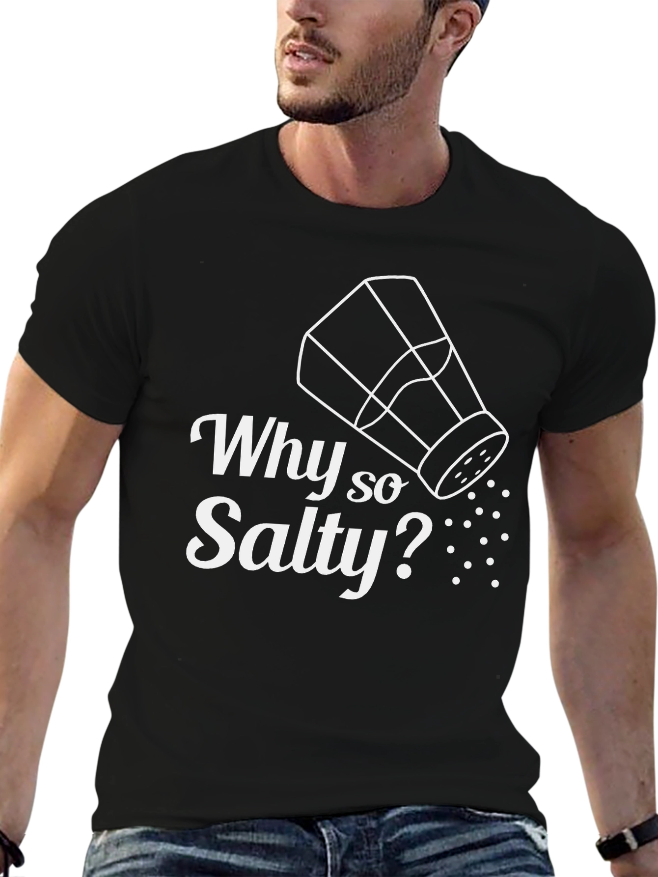 Why So Salty? Graphic Tee - Mens Black T-Shirt