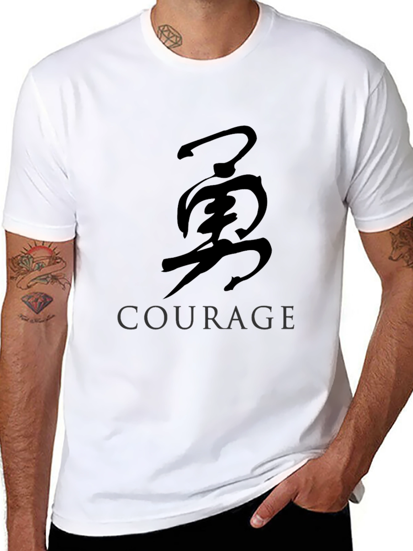 Courage Kanji T-Shirt - Black Graphic Tee