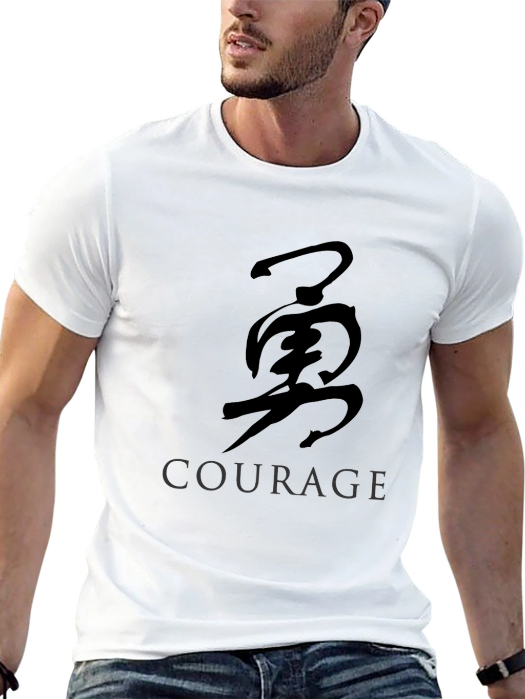Courage Kanji T-Shirt - Black Graphic Tee
