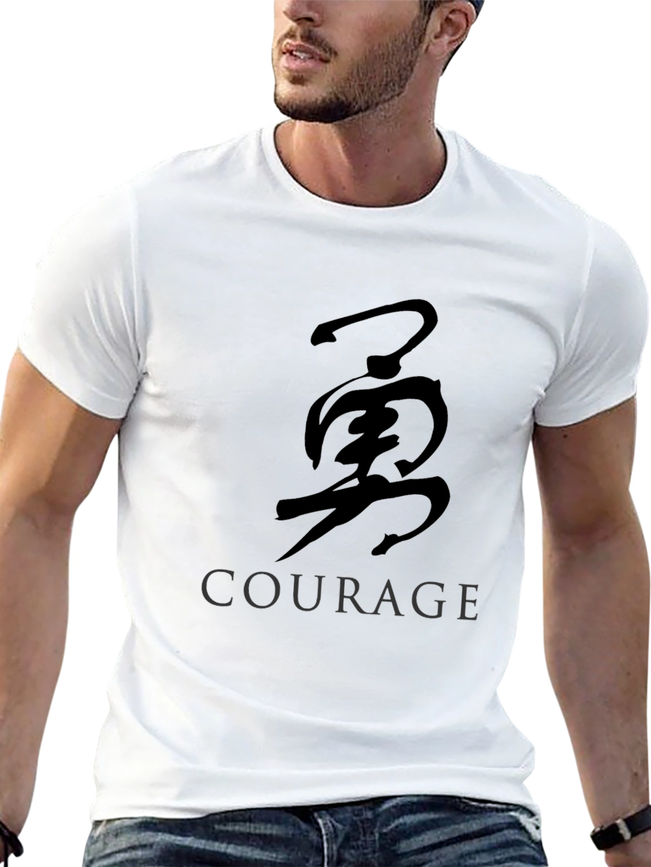 Courage Kanji T-Shirt - Black Graphic Tee