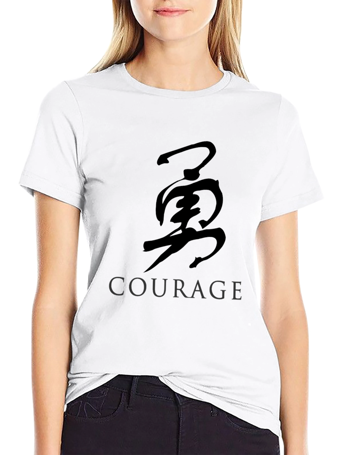 Courage Kanji T-Shirt - Black Graphic Tee
