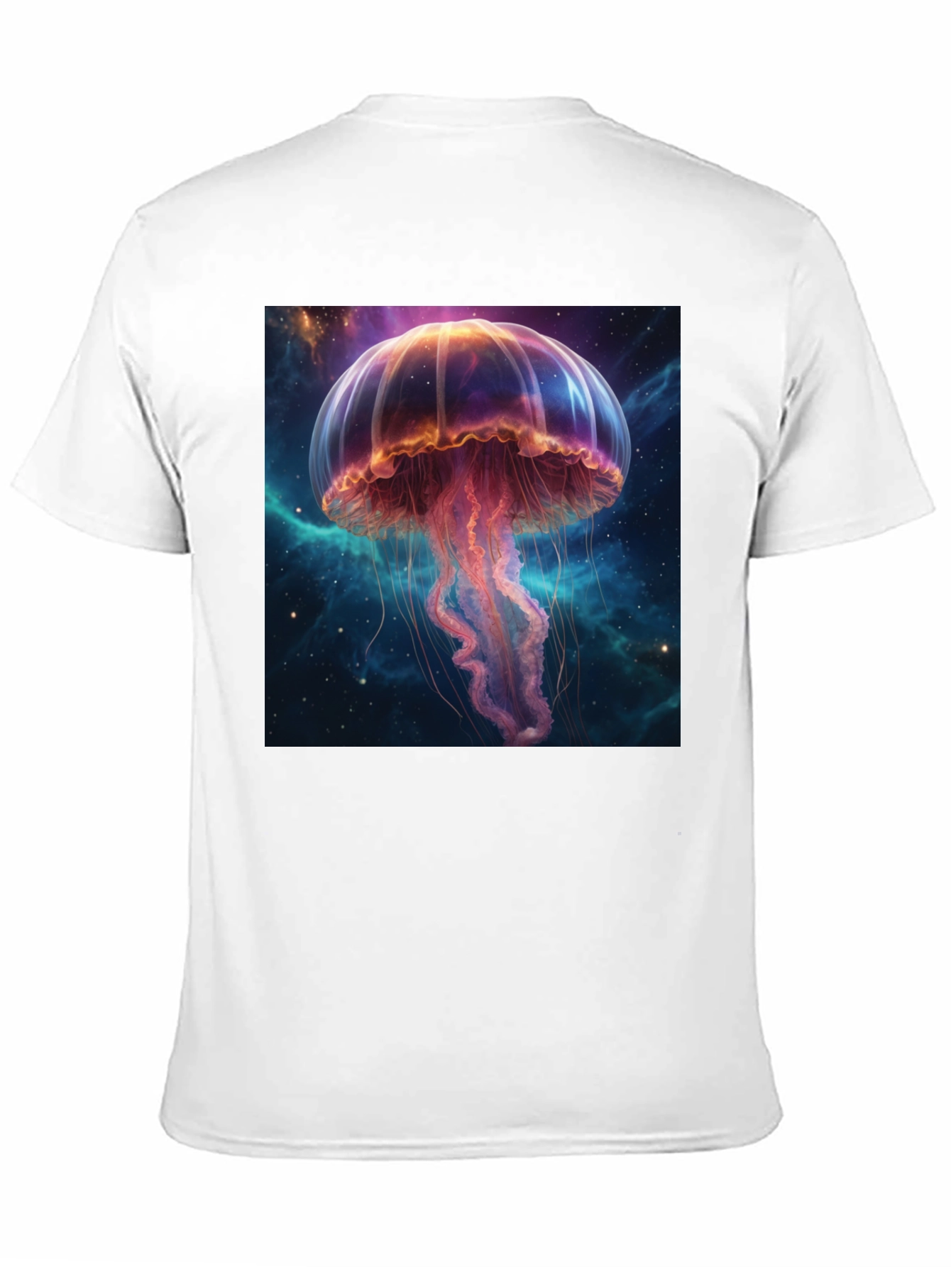 Cosmic Jellyfish Graphic Tee - Black Cotton T-Shirt