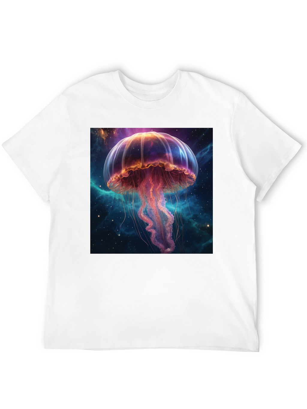Cosmic Jellyfish Graphic Tee - Black Cotton T-Shirt