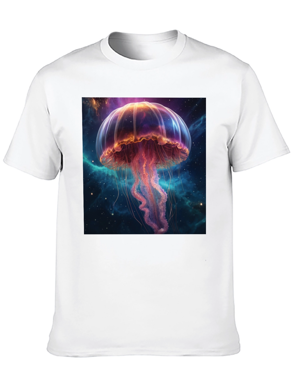 Cosmic Jellyfish Graphic Tee - Black Cotton T-Shirt