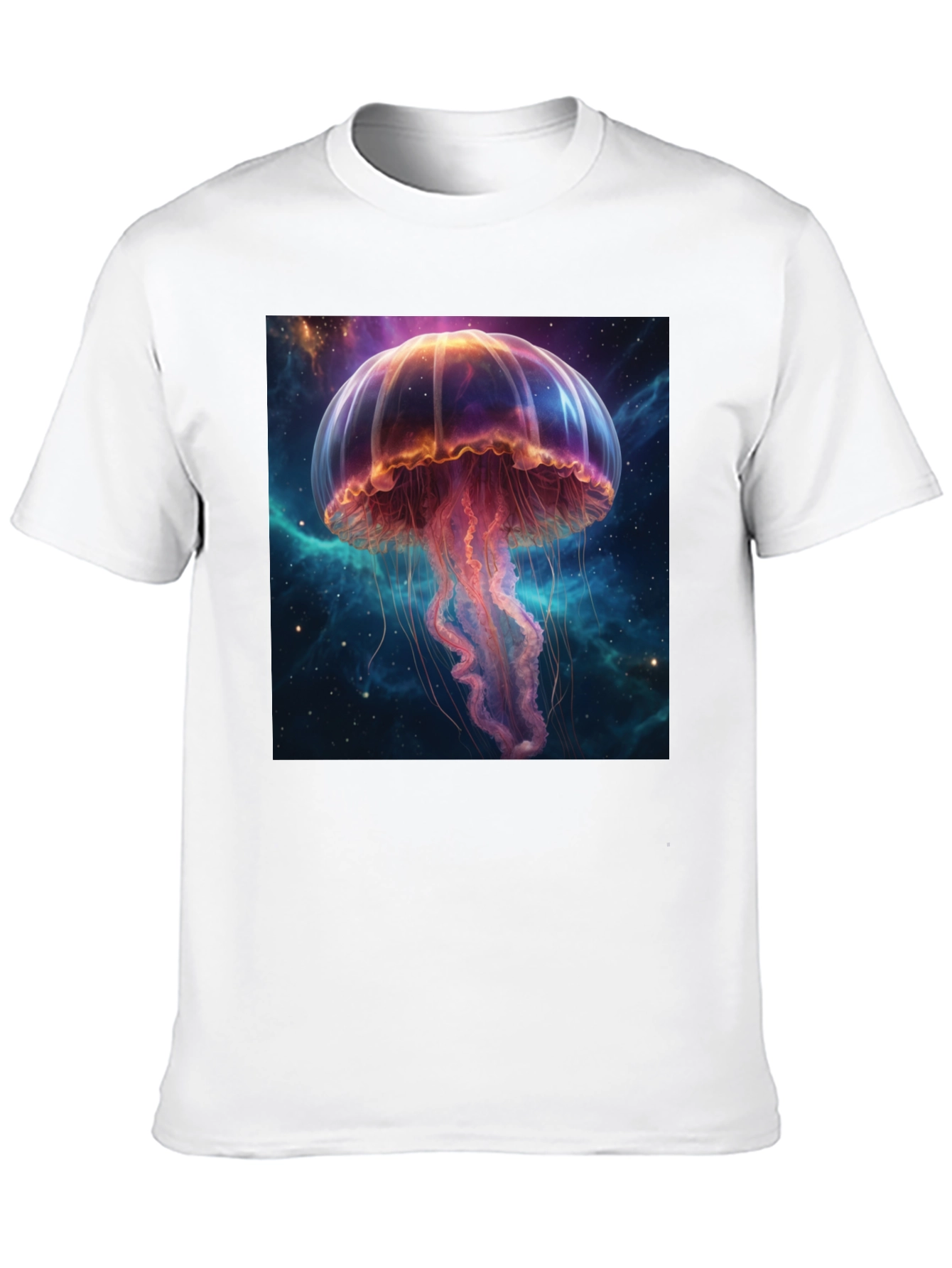 Cosmic Jellyfish Graphic Tee - Black Cotton T-Shirt
