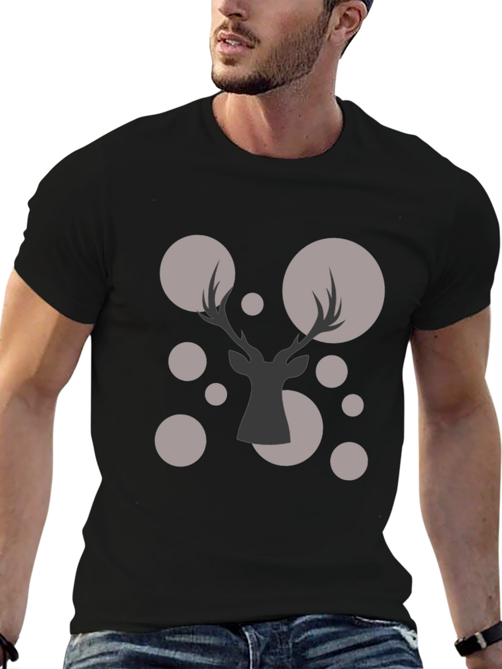 Modern Deer Silhouette Graphic Tee