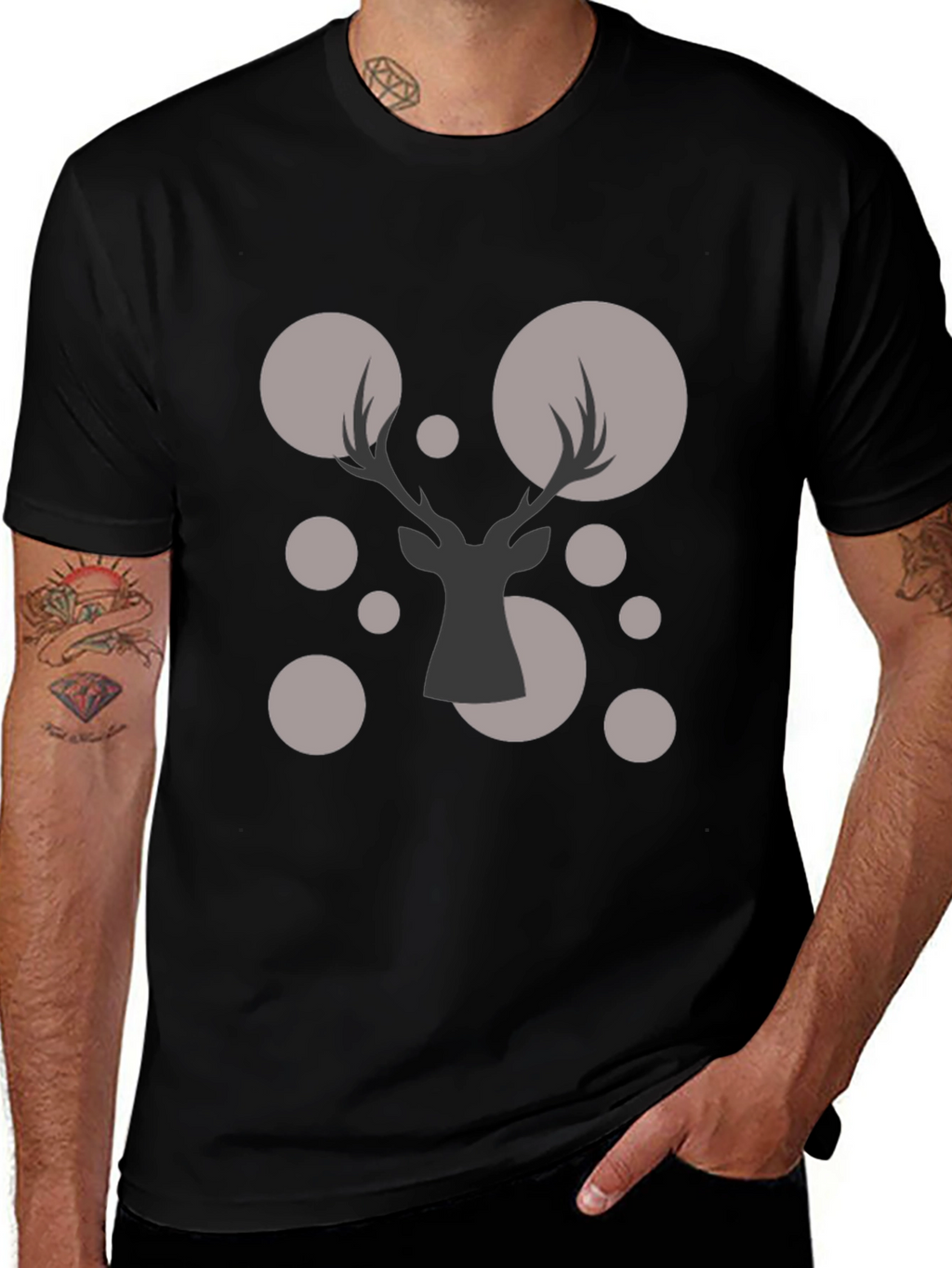 Modern Deer Silhouette Graphic Tee