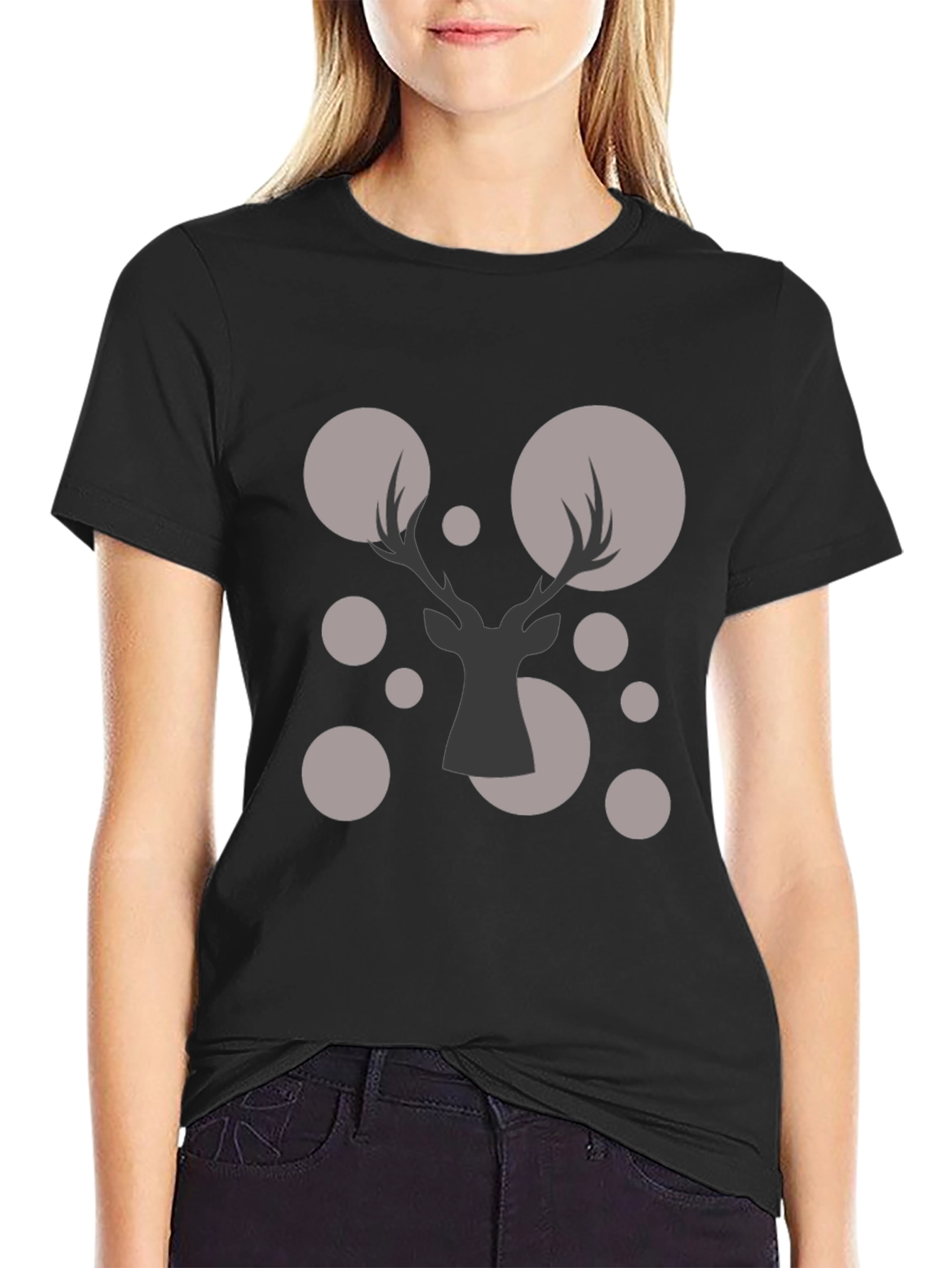Modern Deer Silhouette Graphic Tee