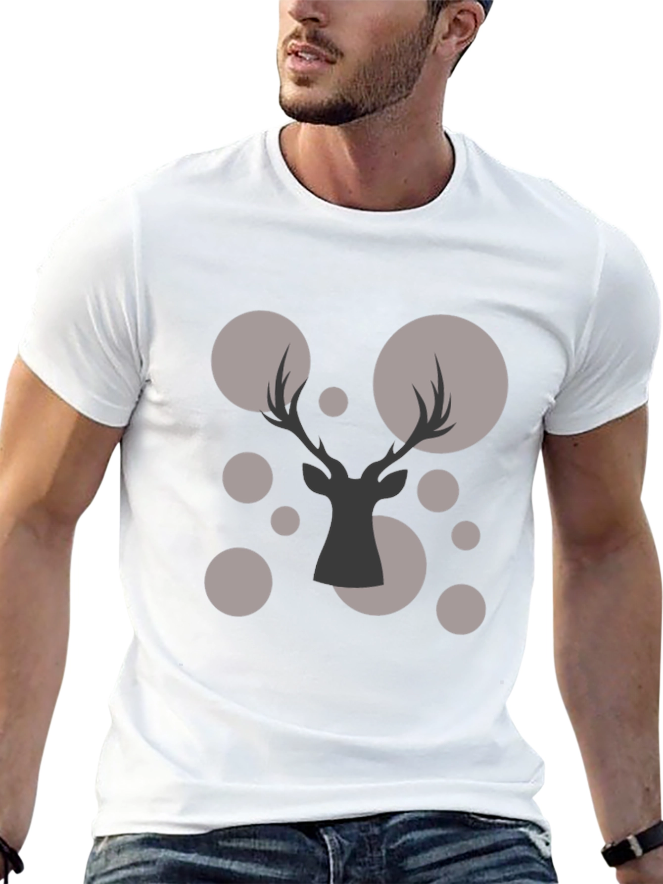 Modern Deer Silhouette Graphic Tee
