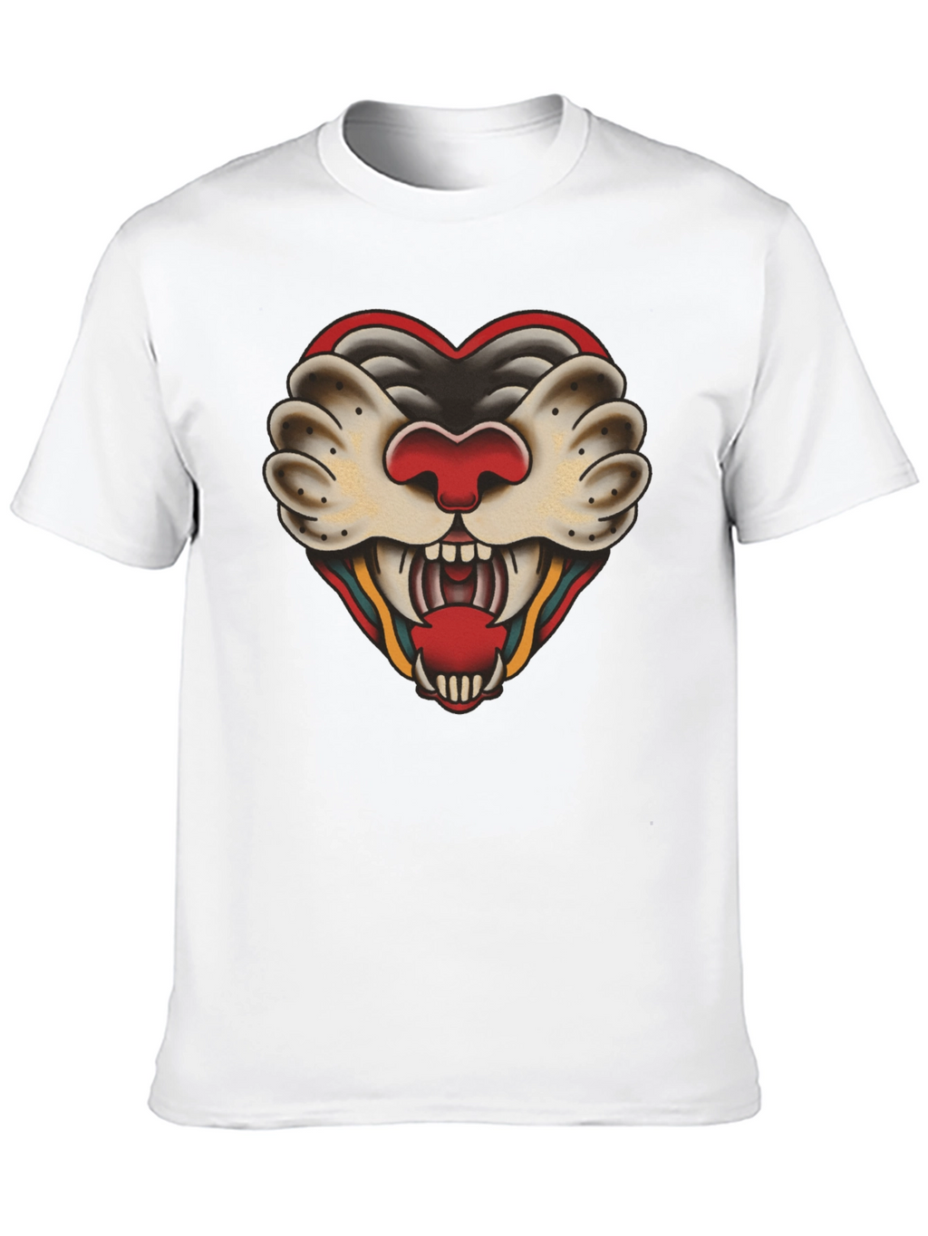 Heart Tattoo Graphic Tee - Bold Black Cotton