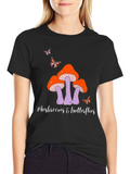 Mushroom & Butterfly Graphic Tee