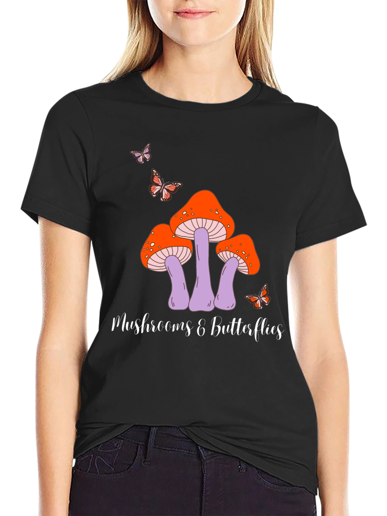 Mushroom & Butterfly Graphic Tee