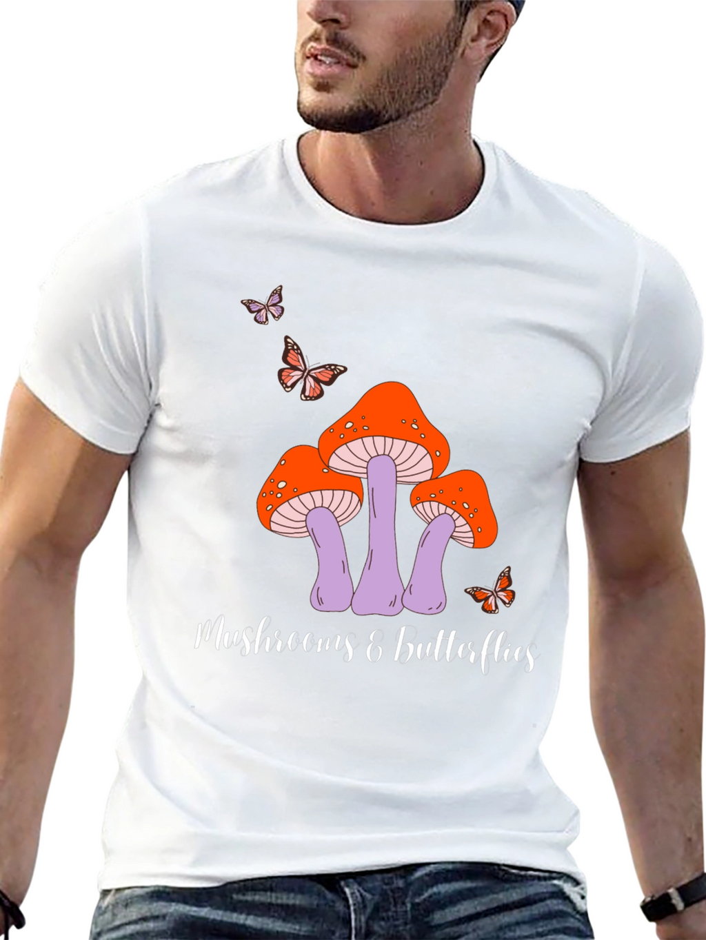 Mushroom & Butterfly Graphic Tee