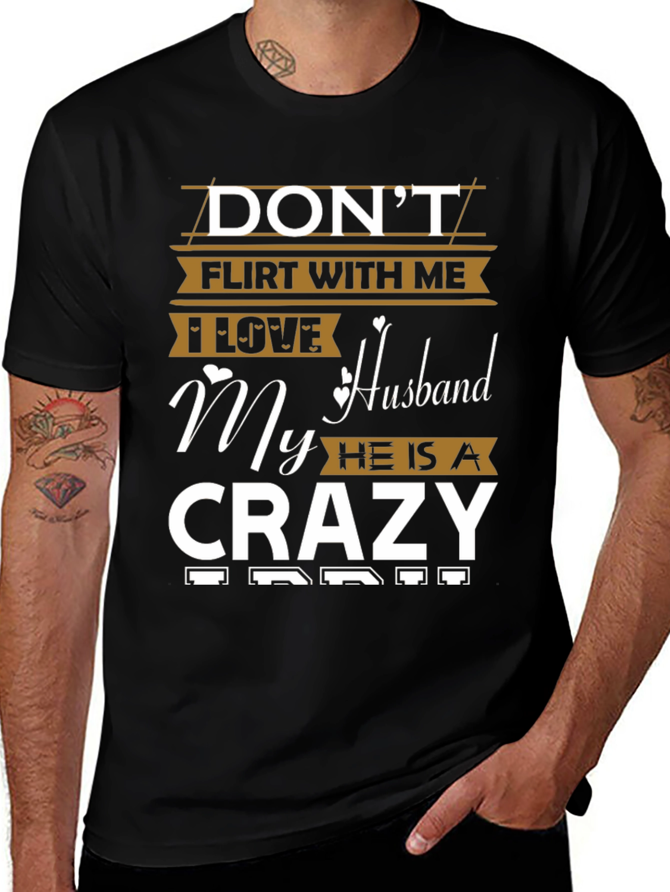 Dont Flirt With Me I Love My Husband Funny T-Shirt