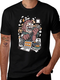 DJ Monkey Black Graphic Tee